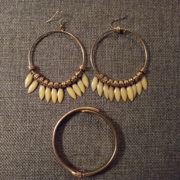 Women's earrings and bracelet set gold plated - Picture 2 of 2